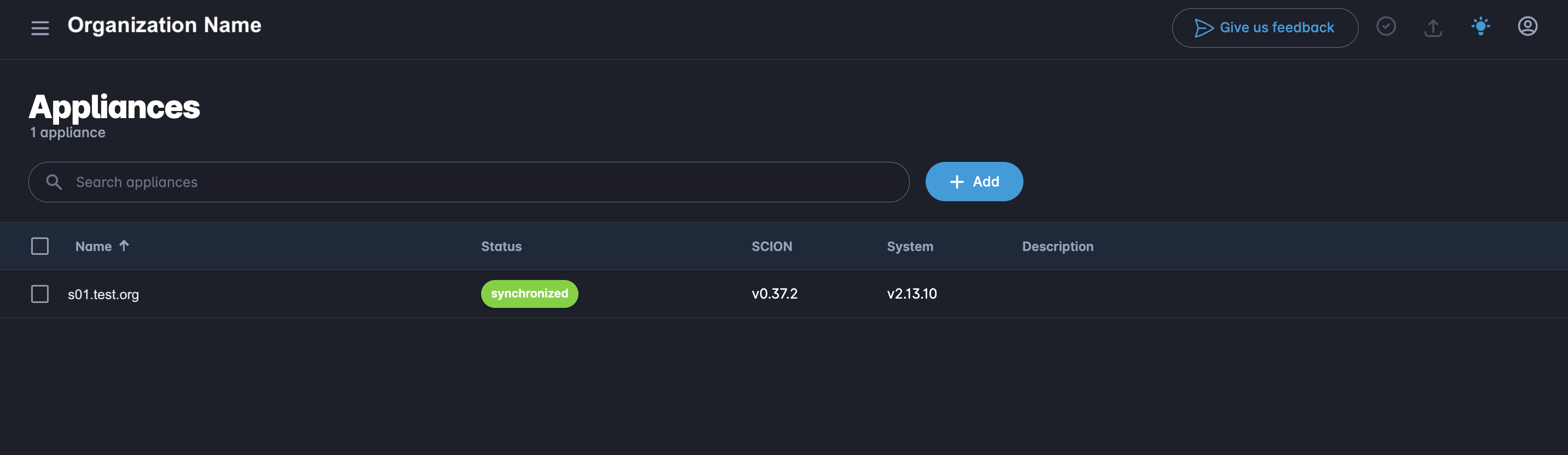 Appliance Configuration